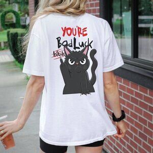 Cat Bad Luck T-shirt - Cat Lovers Tee - Cute Black Cats Shirt
